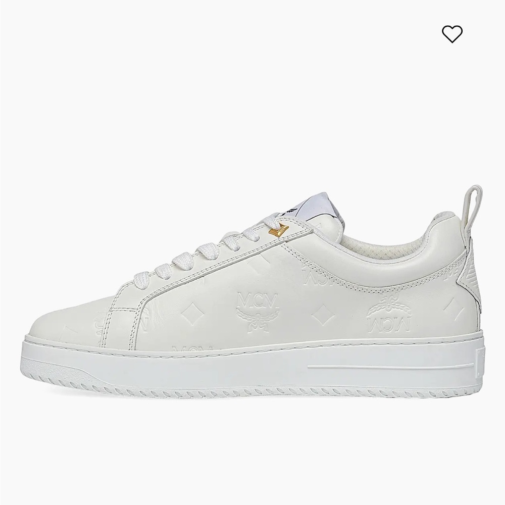 MCM Men's Neo Terrain Embossed Monogram Leather Sneakers in White EU 44 US 11 - Picture 1 of 14